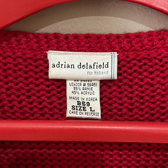 Vintage Adrian Delafield Christmas Tree Sweater Embellishments Gold beads Bulky - Picture 2 of 12